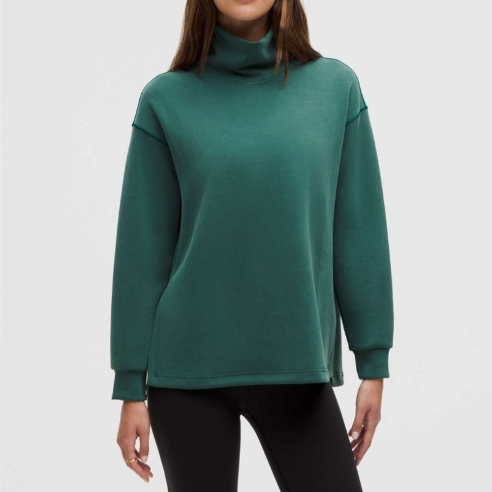 2024 Lululemon Softstreme Funnel Neck Long Pullover Sweater‎ Storm Teal, Lrg